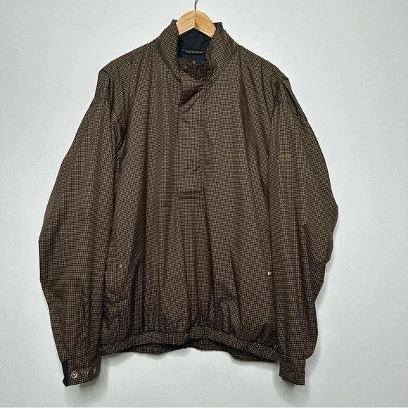 FJ FootJoy DryJoy Herringbone Half Zip Pullover Rain Golf Jacket Size Large - Picture 1 of 13